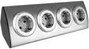Orno Gniazdo meblowe kuchenne 4x2P+Z (Schuko), montaż na rzepy, INOX
