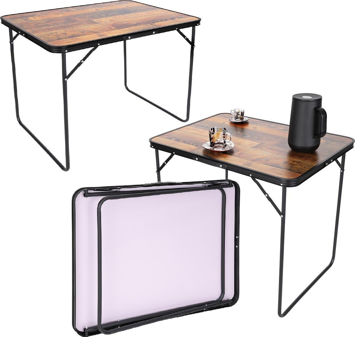 Enero STOLIK TURYSTYCZNY SKŁADANY KEMPINGOWY 80X60X70CM DREWNO