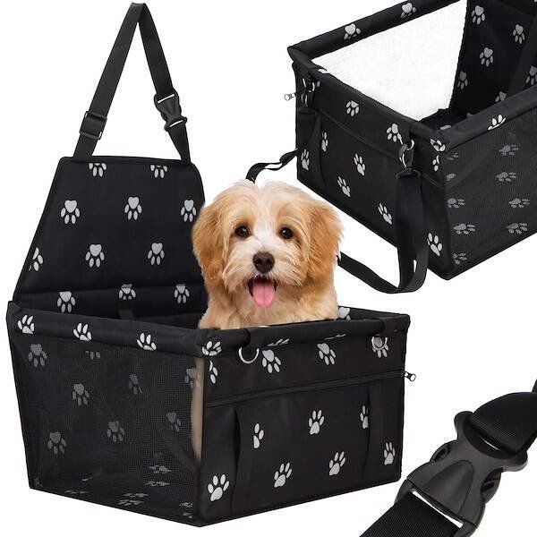 Transporter dla psa fotelik do samochodu czarny UNIWERSALNY