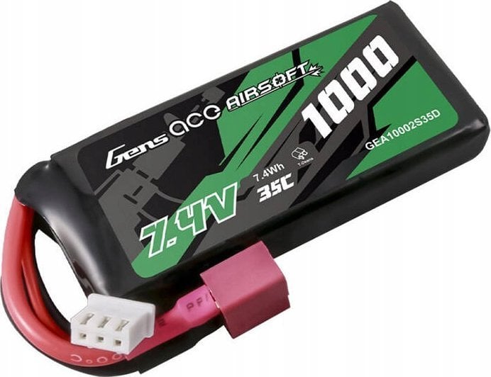 Gens Ace Akumulator Gens ace 35C 1000mAh 2S1P 7.4V Airsoft Gun Lipo z konektorem T Plug