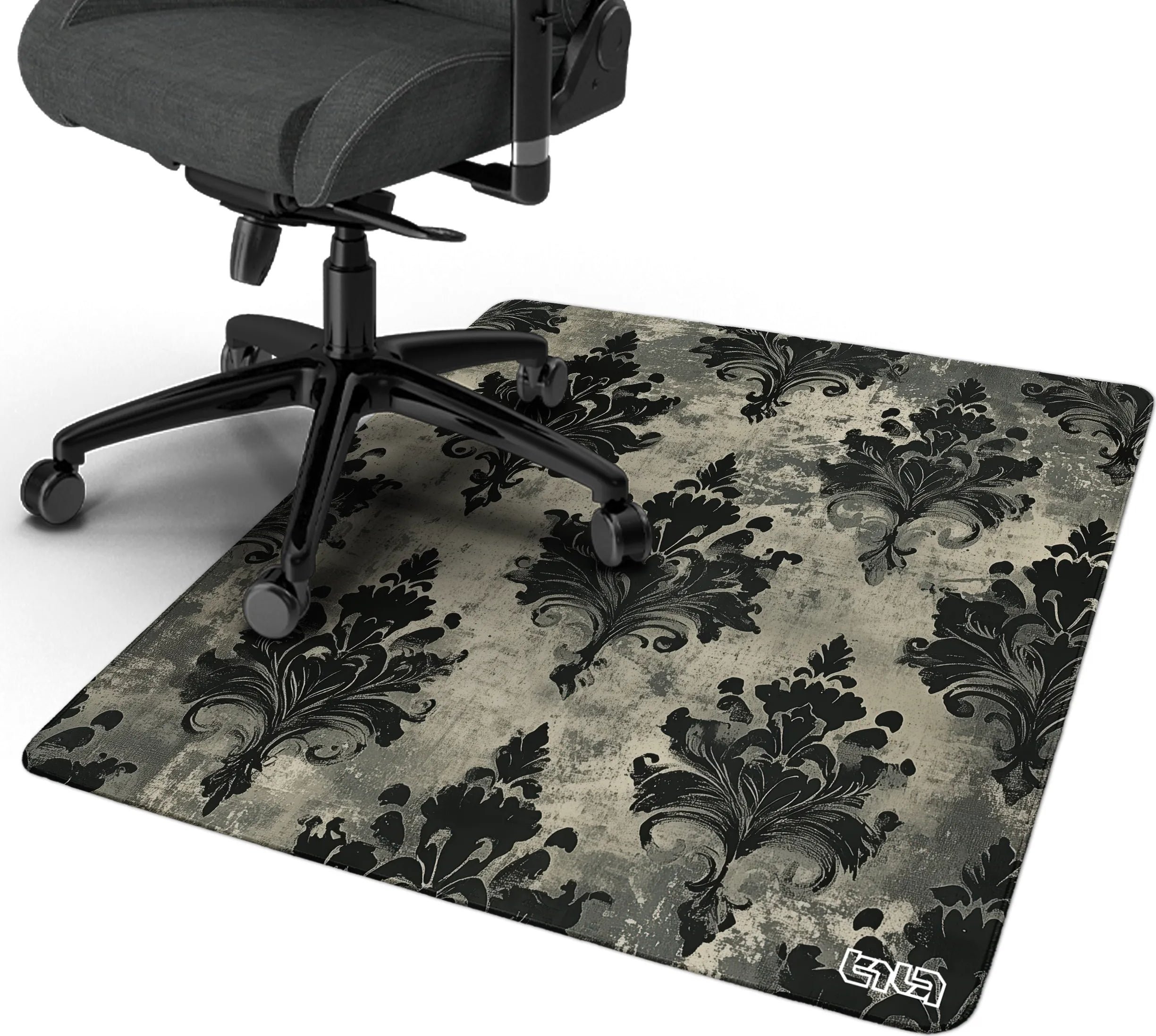 Tilt Mata pod Krzesło Czarne Trefle 100x100