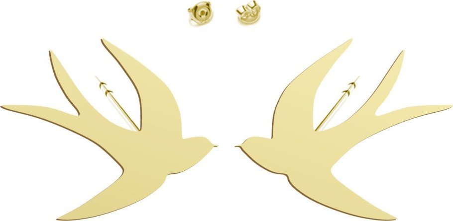 Radziszewska Jewellery Kolczyki z Jaskółką srebro pozłacane