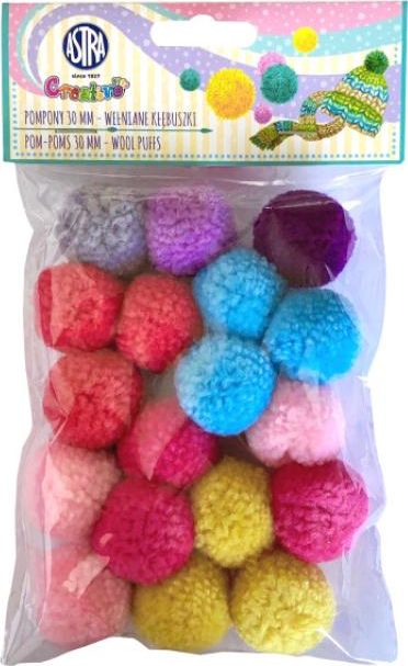 Astra Pompony dekoracyjne 30mm - Wełniane kłębuszki