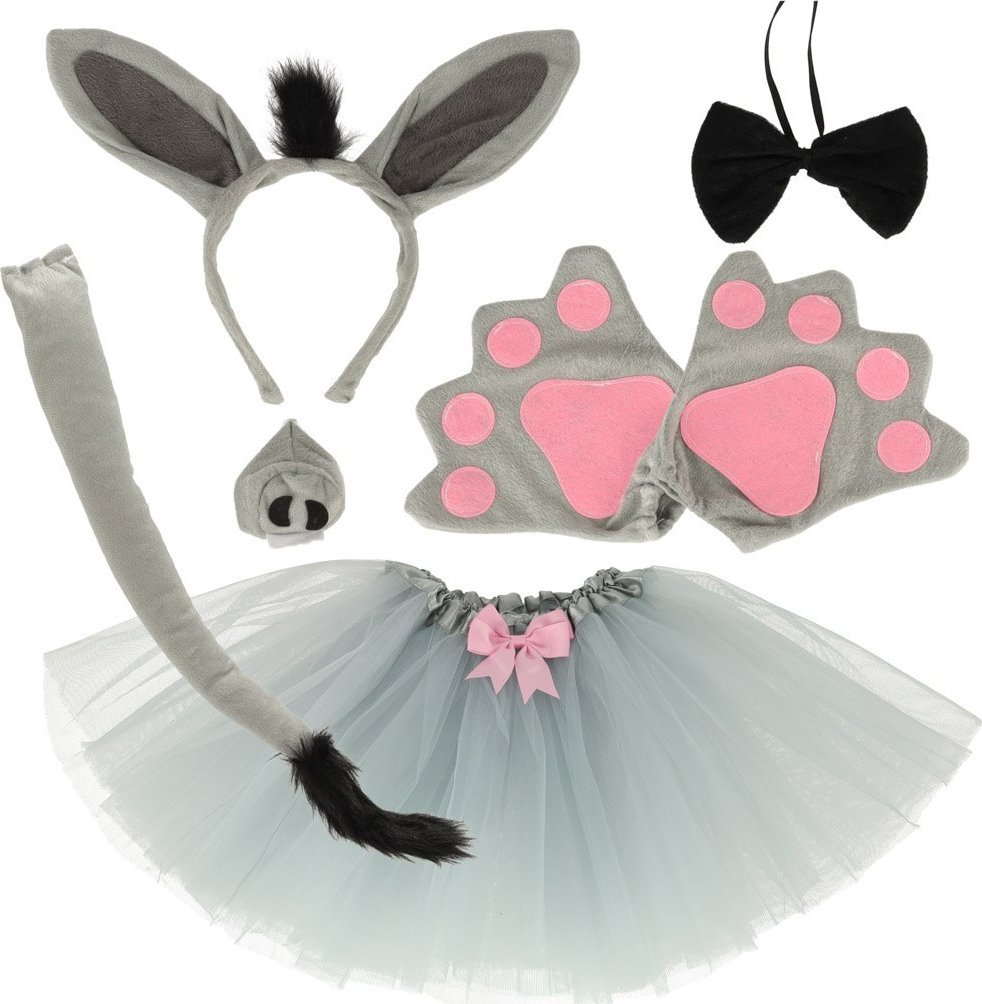 Kostium strój karnawałowy przebranie osiołek spódniczka opaska 7 elementów Kik Sp. z o. o. Sp. k.