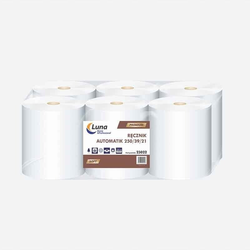 Luna Soft Home Automatik 250/39/21 – Ręcznik papierowy, 2-warstwy, celuloza – 6 rolek