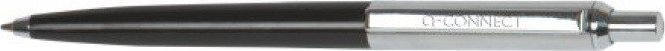 Q-Connect Długopis automatyczny Q-CONNECT PRESTIGE, metalowy, 0,7mm, czarno/srebrny, wkład niebieski