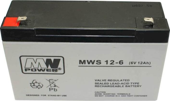 MW Power Pb 6V 12Ah bezobsługowy (waga 1.55kg, prąd ład. 4A, prąd rozład. 135A)