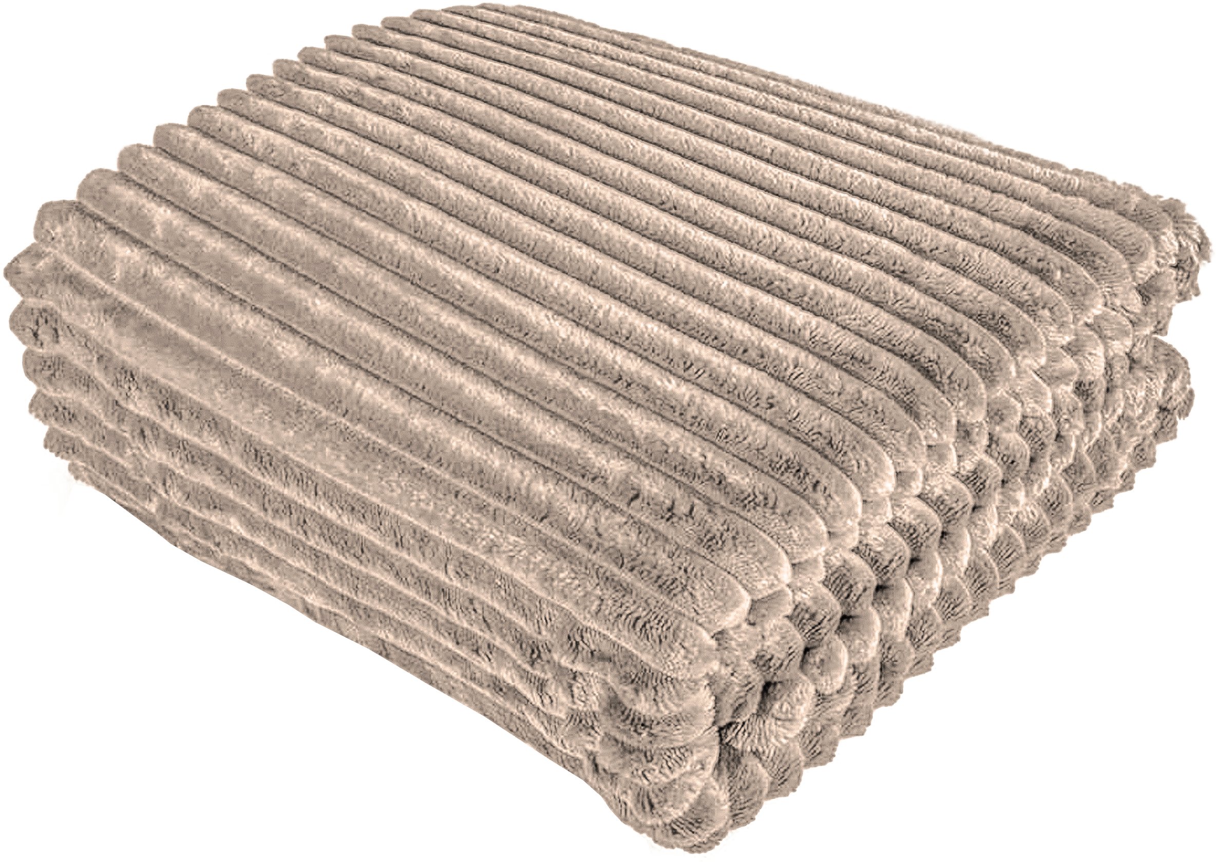 Miękki koc Lena 160x200 toupe ciepły tłoczony stylowy dodatek