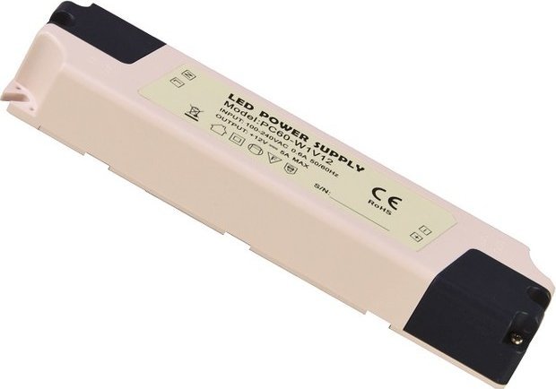 Zasilacz serwerowy Nextec Zasilacz LED montażowy ECONOMY IP20 / 12V / 5A / 60W