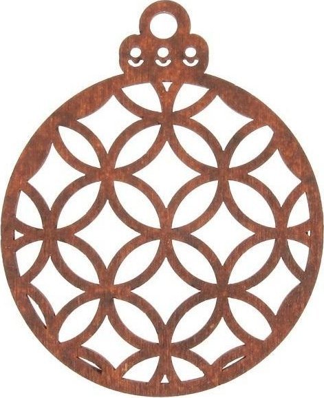 Bombka drewniana ażurowa 3szt malowana