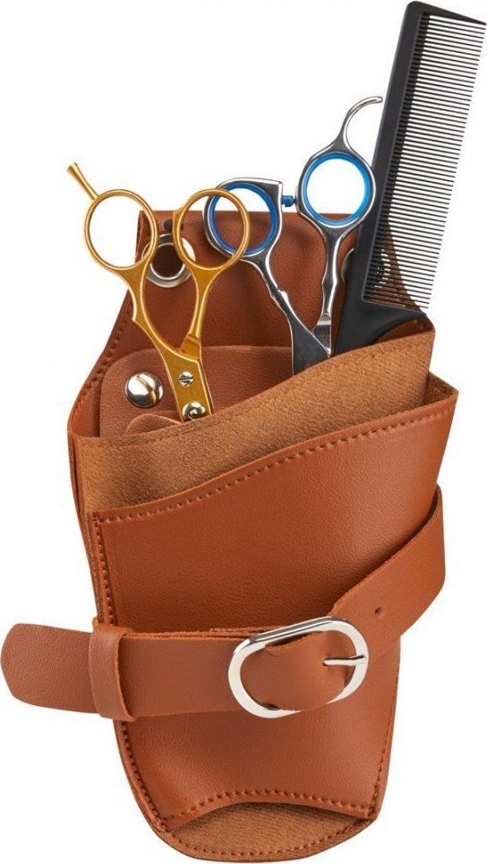 Activeshop Kabura pas na nożyczki fryzjerskie T11 brązowe