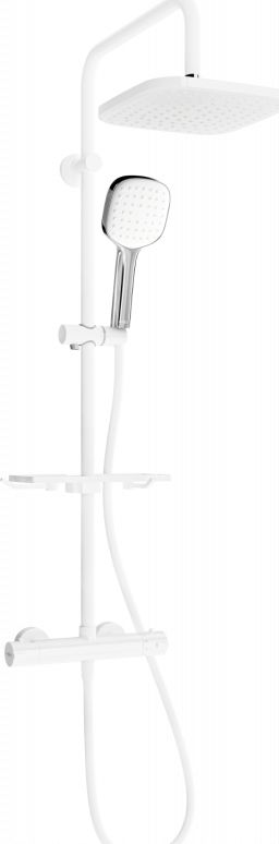 Zestaw prysznicowy Mexen Mexen KT33 zestaw prysznicowy natynkowy z deszczownicą i baterią termostatyczną, biały/chrom - 771503393-21