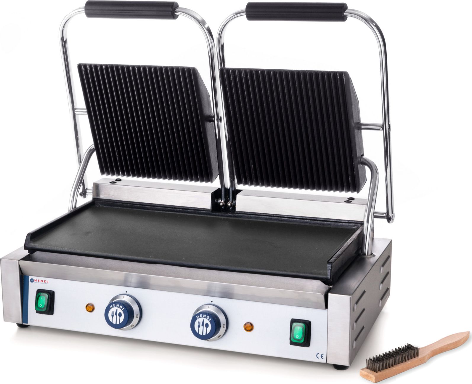 Hendi Kontakt grill kontaktowy góra ryflowana dół gładki 3600W - Hendi 263808 Kontakt grill kontaktowy góra ryflowana dół gładki 3600W - Hendi 263808