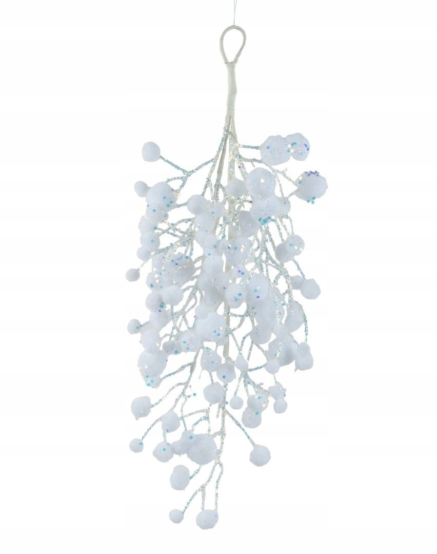 Gałązka dekoracyjna świąteczna piankowa biała duża 52cm 1szt