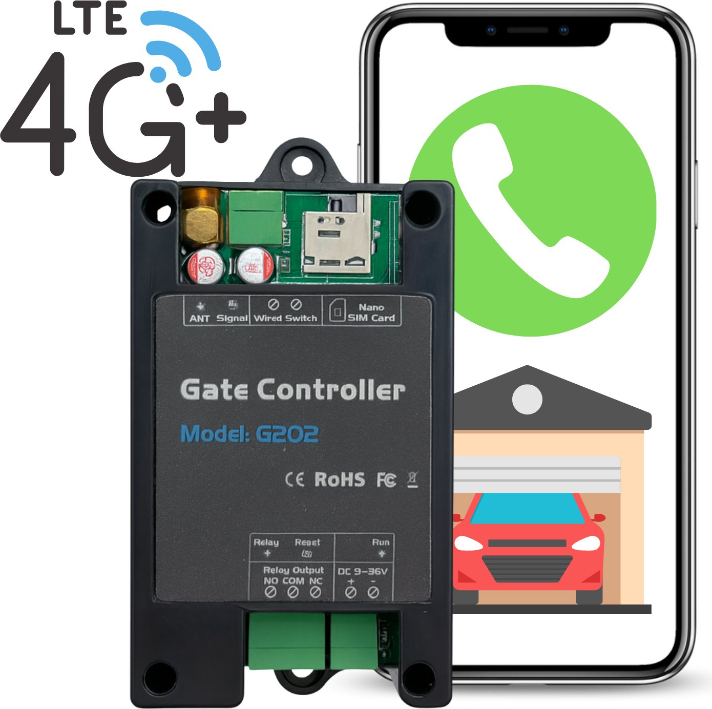 STEROWNIK MODUŁ GSM DO BRAMY FURTKI PRZEKAŹNIK OTWIERANIE TELEFONEM 4G LTE