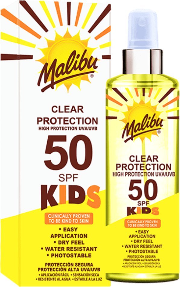 Malibu Malibu Clear Protection Bezbarwny Spray Dla Dzieci SPF50 250ml