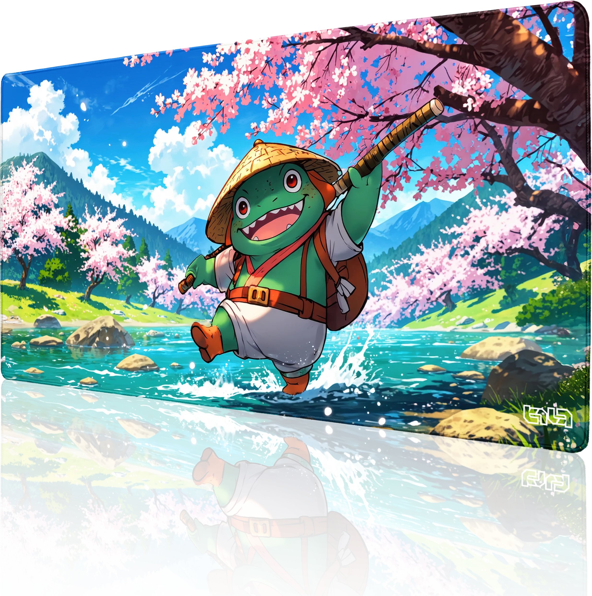 PODKŁADKA POD MYSZ MYSZKĘ Żaba w Krainie Sakury 100x50 TILT Na biurko