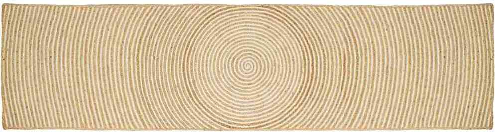 vidaXL Dywan Naturalny i biały 80 x 400 cm Juta