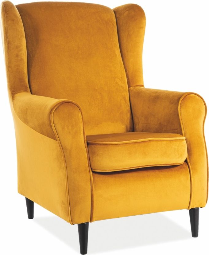 Signal Fotel BARON VELVET curry tapicerowany aksamitem SIGNAL