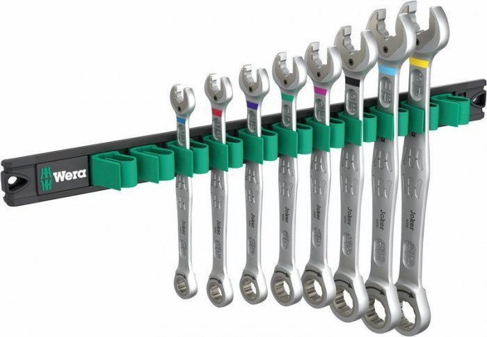 Wera Wera 9632 magnetic strip 6000 Joker Imperial 1, 8 pieces, wrench (combination ratchet wrench with holding function, imperial)