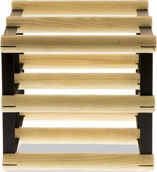 Wamar-Sosenka Regał na wino Stojak na 4 Butelki Szklane/ PET RW-8/ 2x2 Surowy Naturalny Metal + Drewno RW-8-2x2-4