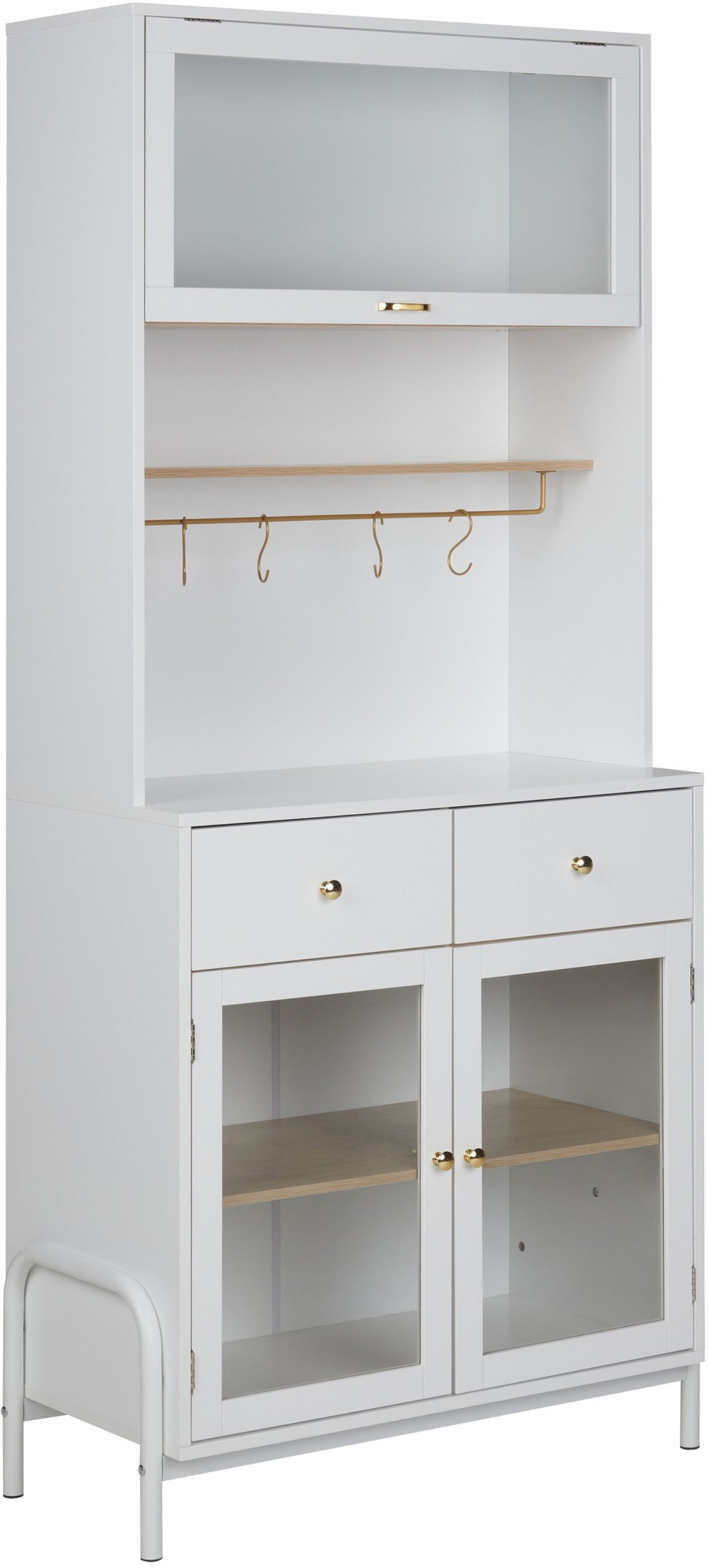 Szafka ze szklanymi drzwiami PARLIN 78 cm Biały