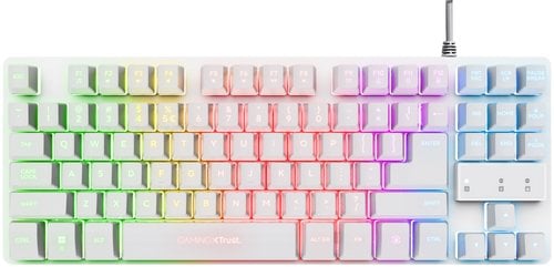 Klawiatura Trust GXT 833W Thado klawiatura gamingowa TKL RGB układ nordycki biały