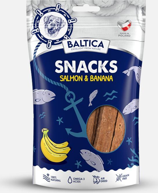 Baltica Łosoś z bananami 100g - przysmaki dla psa - Baltica