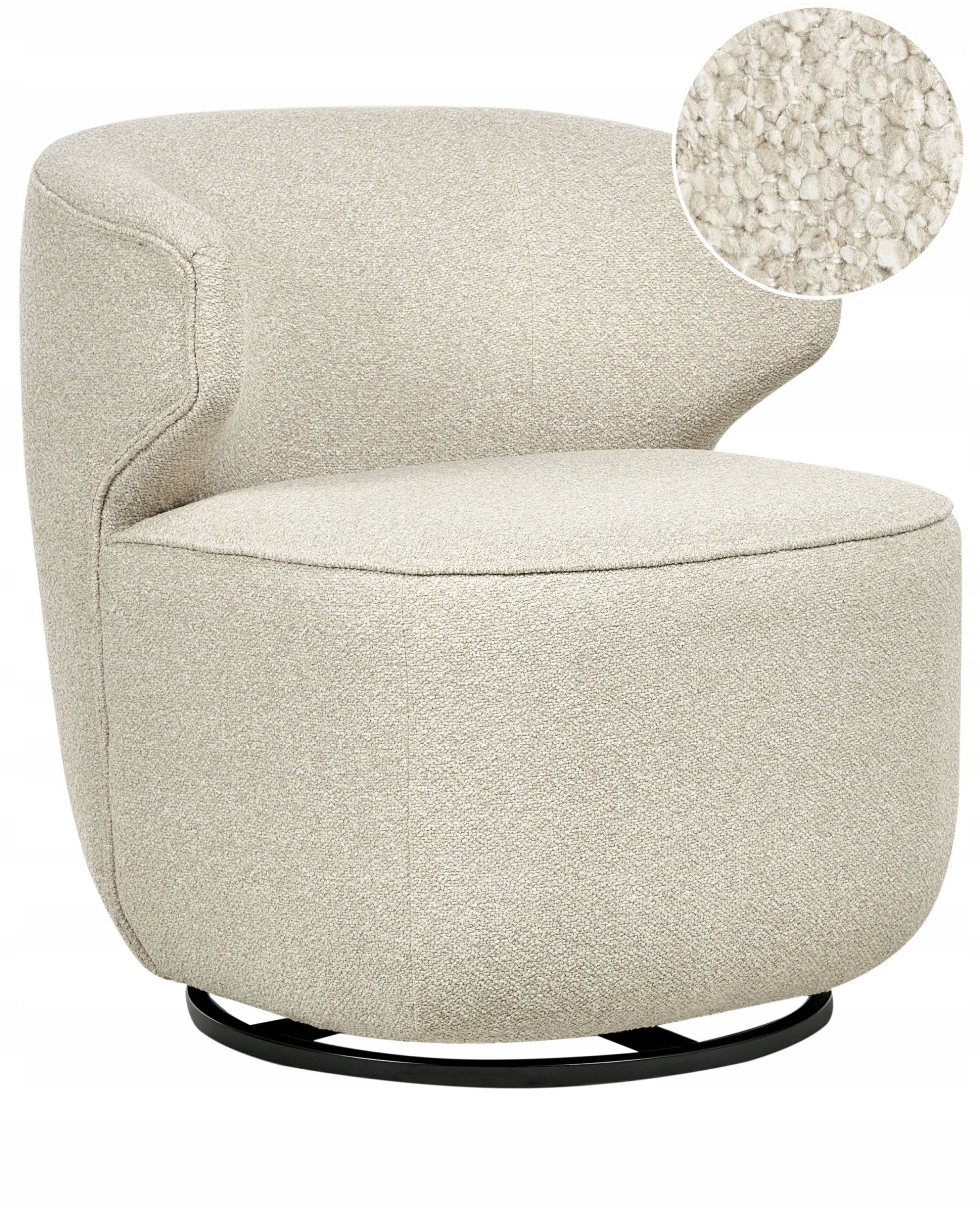 Fotel obrotowy MOLLEBY Boucle Jasnobeżowy