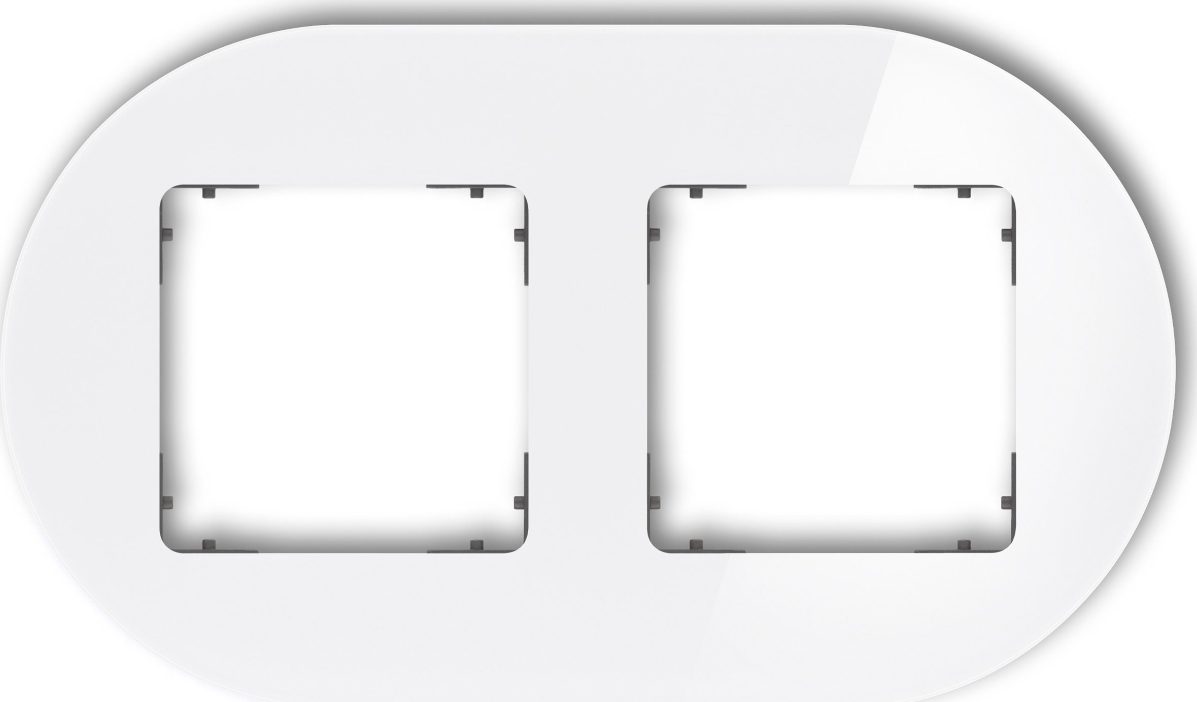 Karlik Ramka podwójna Karlik Icon 0-28-IRSO-2 uniwersalna okrągła efekt szkła biała/grafitowy mat