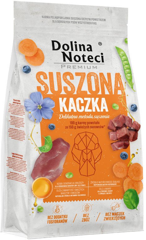 Karma suszona dla psa Dolina Noteci Premium kaczka 9 kg