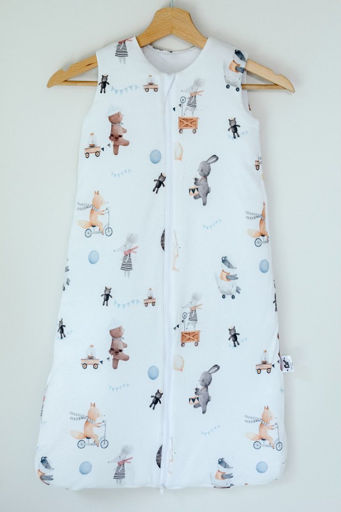 PULP BAMBOO Śpiworek ocieplany TOG 1,75 Jersey- Zwierzątka w podróży do 12m