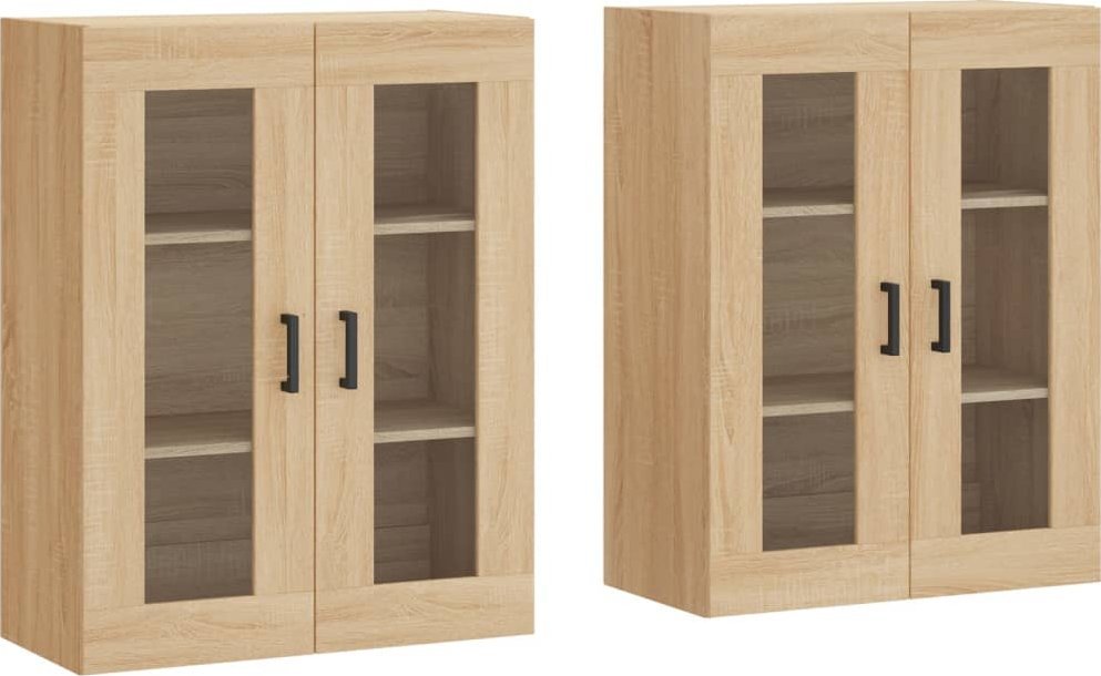 Wiszące szafki, 2 szt., dąb sonoma, materiał drewnopochodny