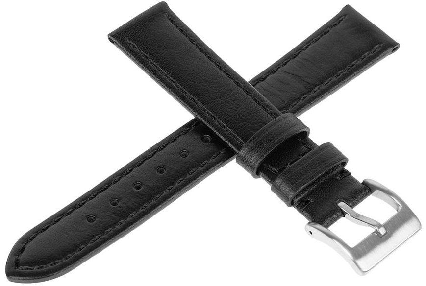 Skórzany pasek do zegarka Connect A04 22 mm czarny .