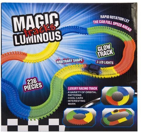 Tor samochodowy świecący w ciemności