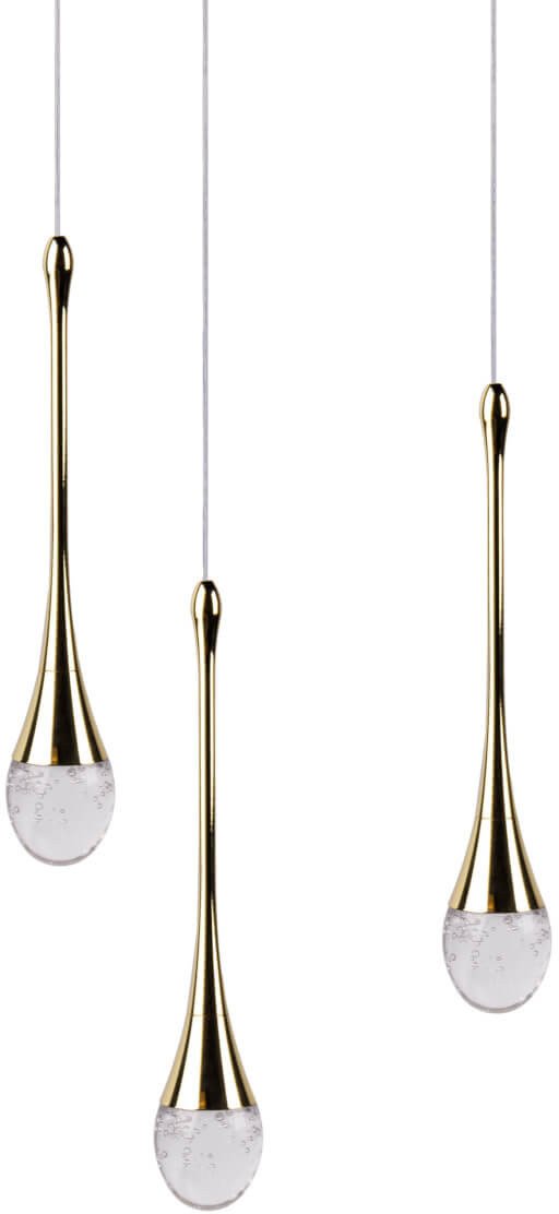 Potrójna lampa wisząca DALMA AZ6010 LED 28W 3000K przezroczysty złoty