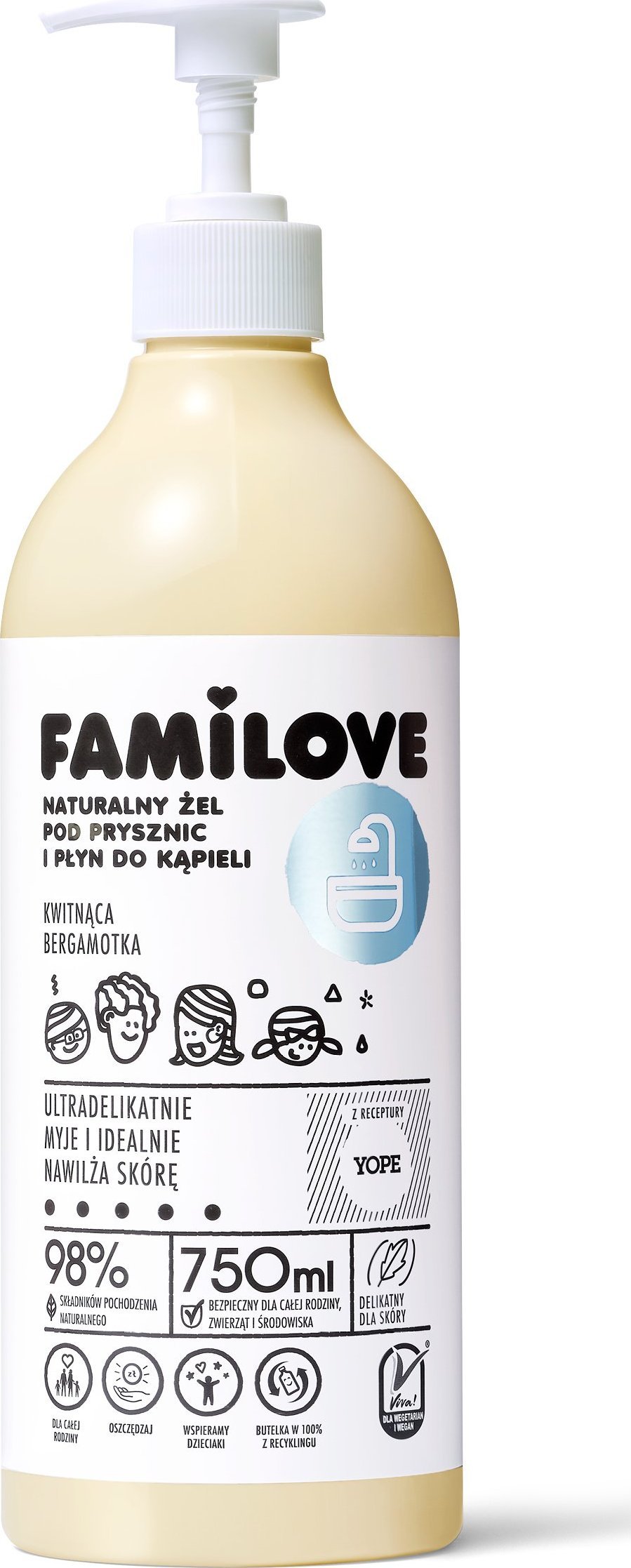 Yope YOPE Płyn do kąpieli i żel rodzinny FAMILOVE 750ml