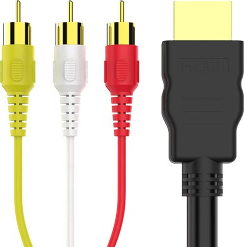 Kabel Retoo HDMI - RCA (Cinch) x3 100m czarny (5904094229482)