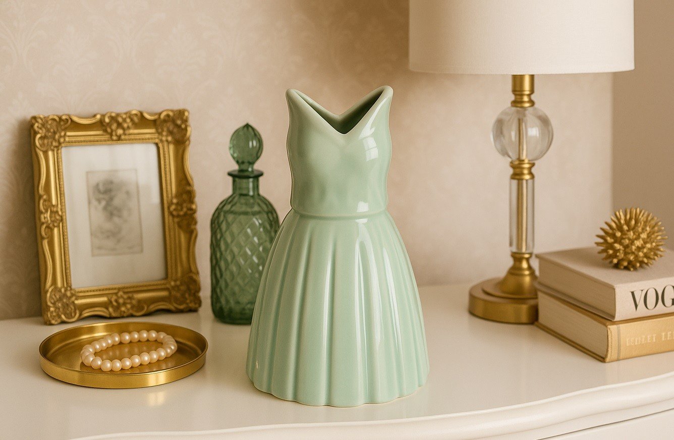 Wazon ceramiczny Sukienka zielona