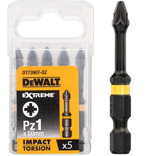 Dewalt Udarowe końcówki wkrętarskie Torsion PZ1x50mm 5szt. (DT7390T)
