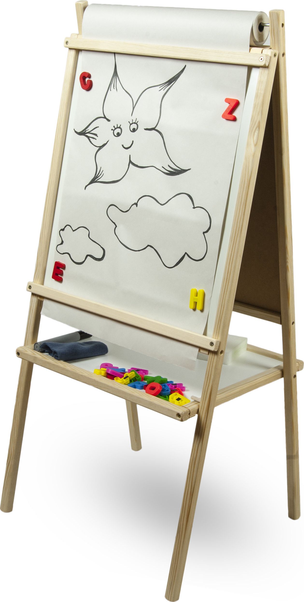 3toysm Dvipusė magnetinė piešimo lenta su popieriaus ritiniu 3toysm, MPP, dėž.