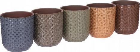 Edelman Doniczka osłonka ceramiczna okrągła Wzór 12,5x13,5