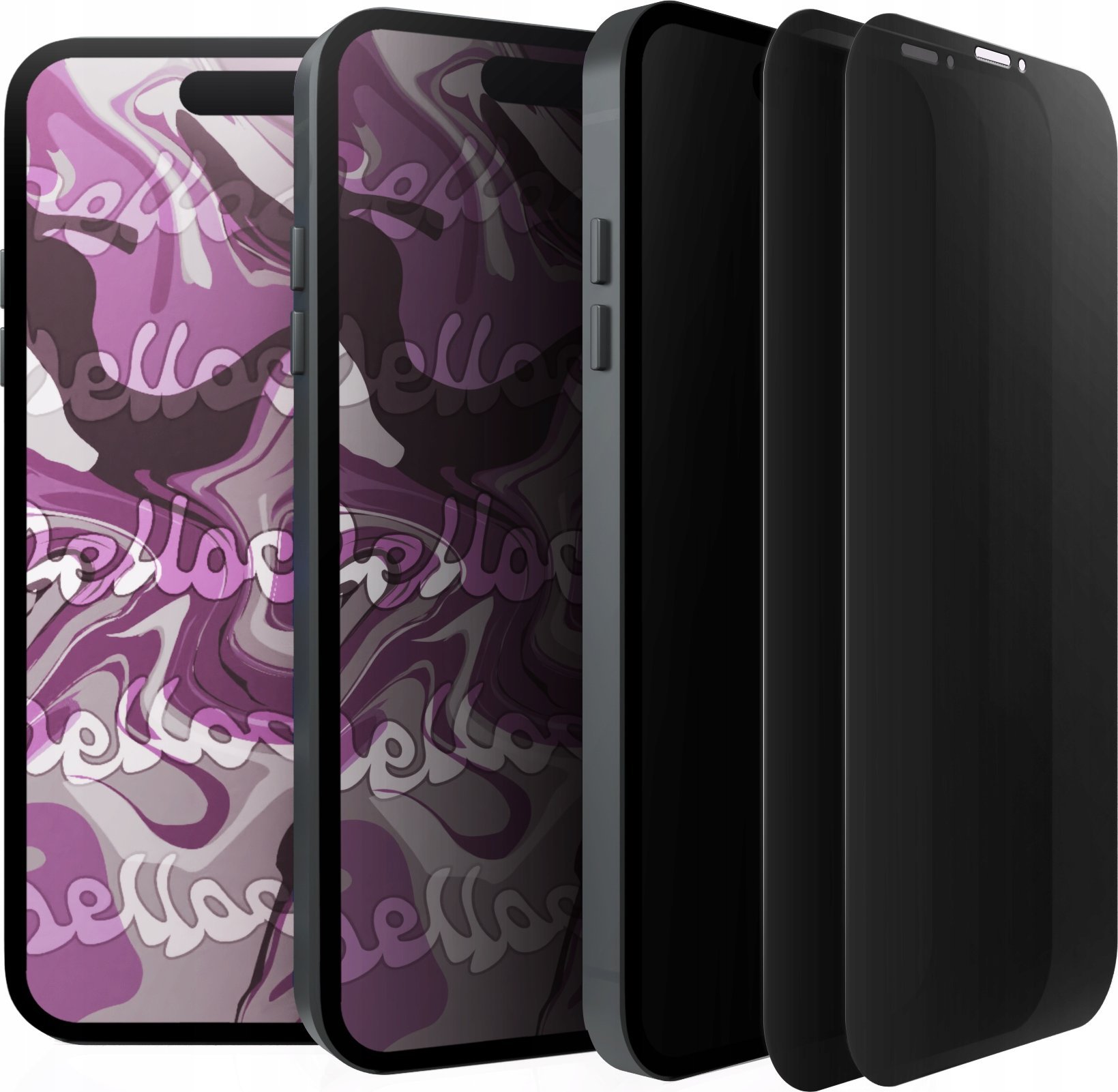 Hello Case [2-pak] Szkło Hartowane Do iPhone 14 PRO MAX (Prywatyzujące,Ochronne,9H)
