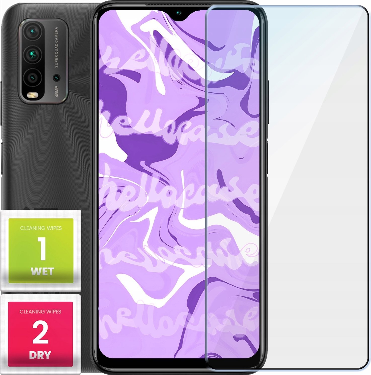 Hello Case Szkło Hartowane do Xiaomi Redmi 9t (szybka 9H, płaskie 2.5D, ochronne)