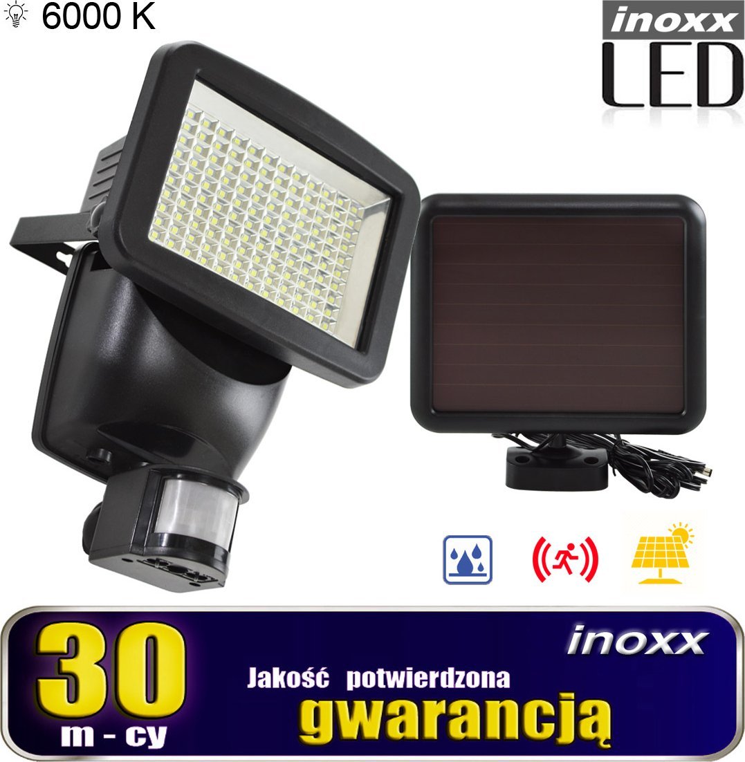 Naświetlacz Nvox Lampa solarna naświetlacz led 120 diod smd z czujnikiem ruchu i zmierzchu
