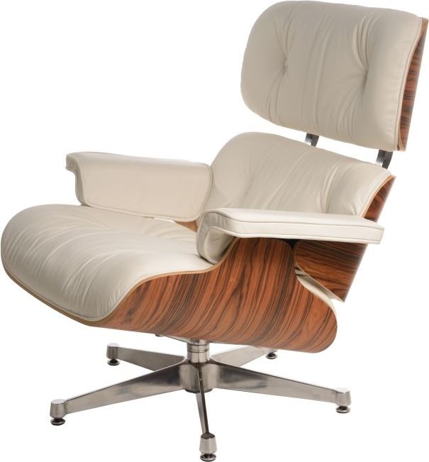 D2 Design Fotel Vip biały-rosewood, srebrna baza