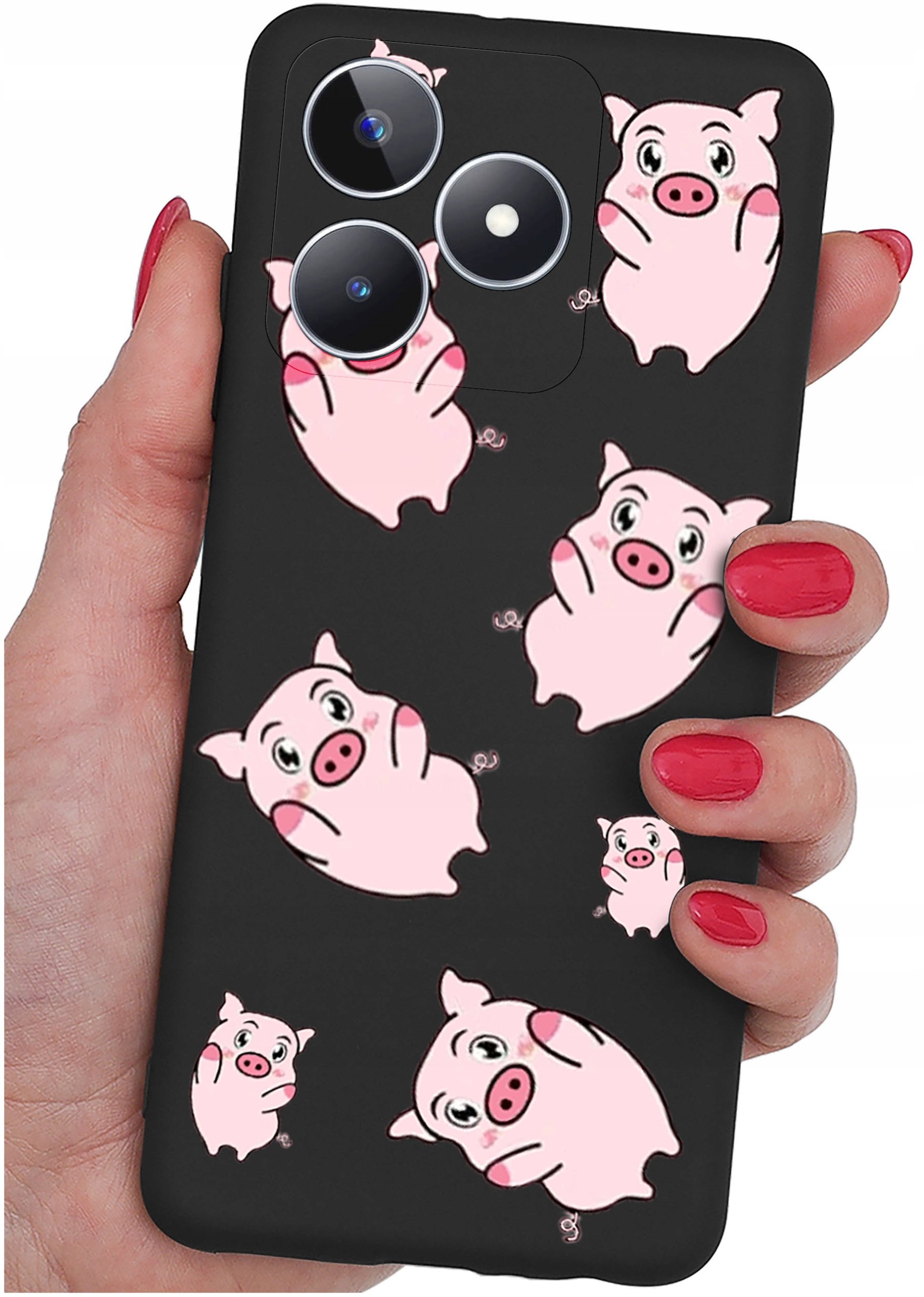 ETUI do Realme C51| C53 WZORY |SILIKONOWE MATT CASE + SZKŁO 9H