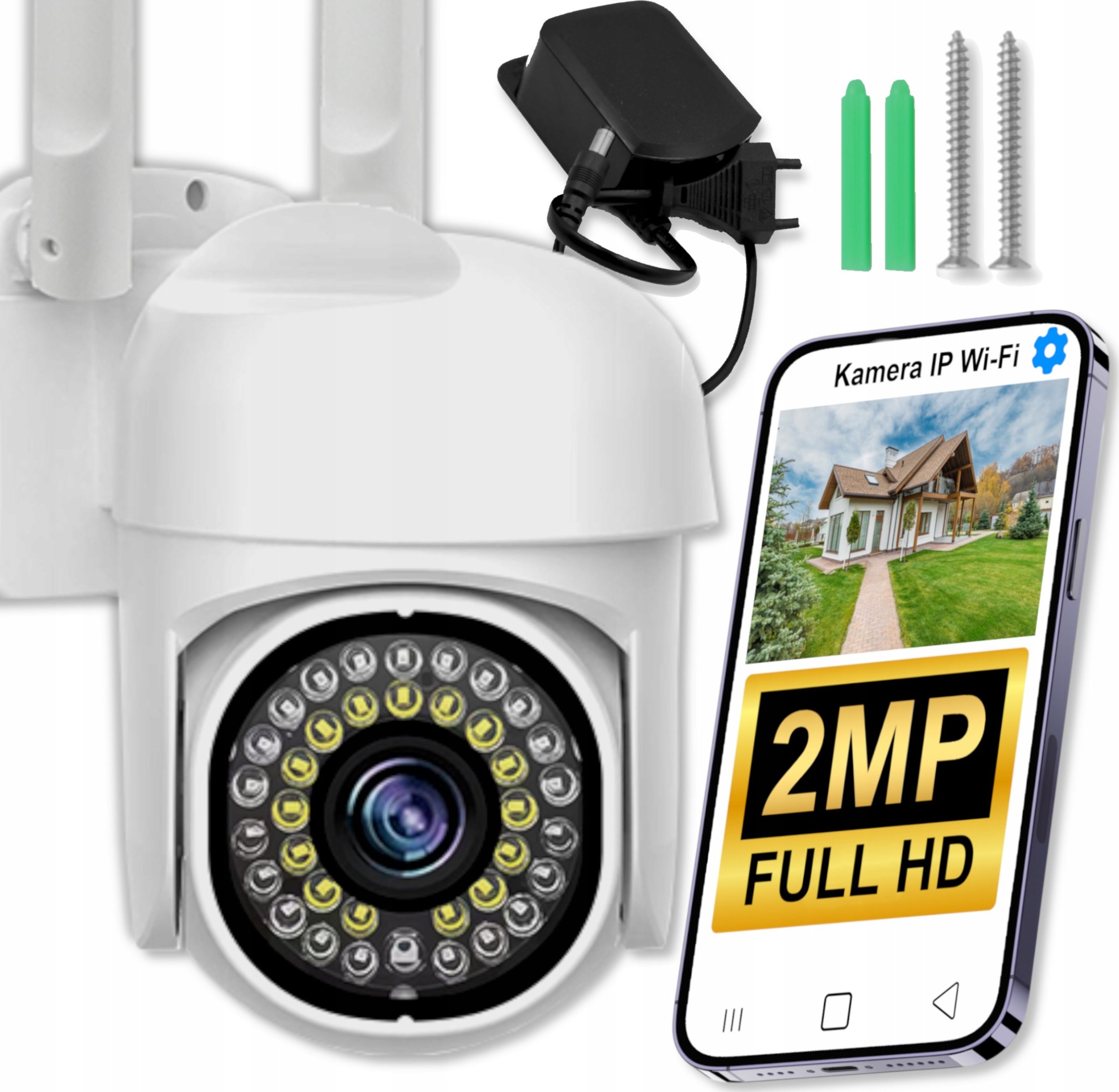 KAMERA WIFI IP SMART OBROTOWA ZEWNĘTRZNA FULLHD 2MP 1080p DETEKCJA ZOOM SD [TS-1]