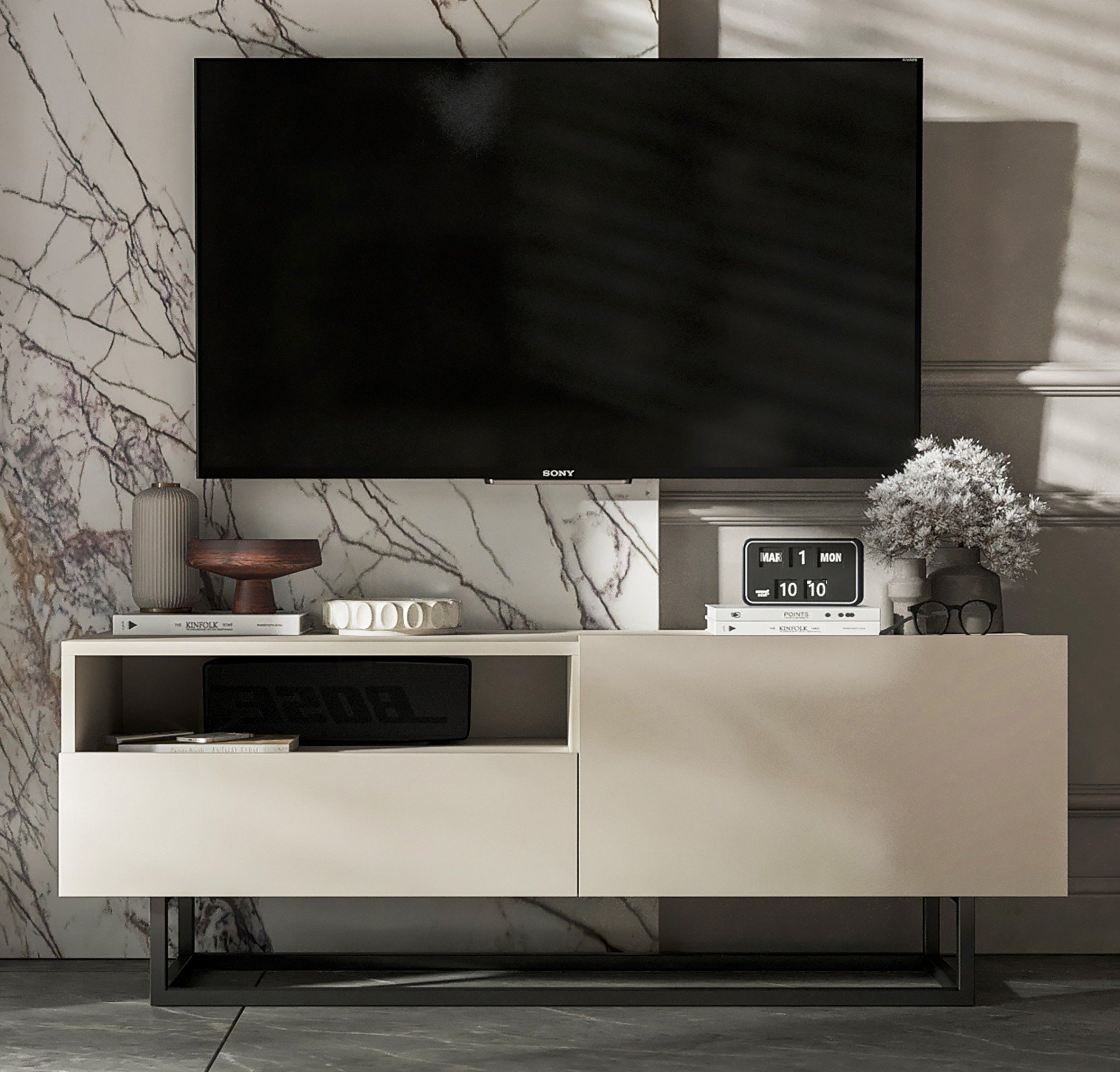 Szafka RTV Loft komoda RTV kaszmir MAT 120 cm stelaż