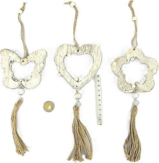 Zawieszka drewniana ze sznurkiem MIX